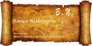 Banga Nikoletta névjegykártya