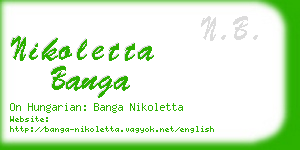 nikoletta banga business card